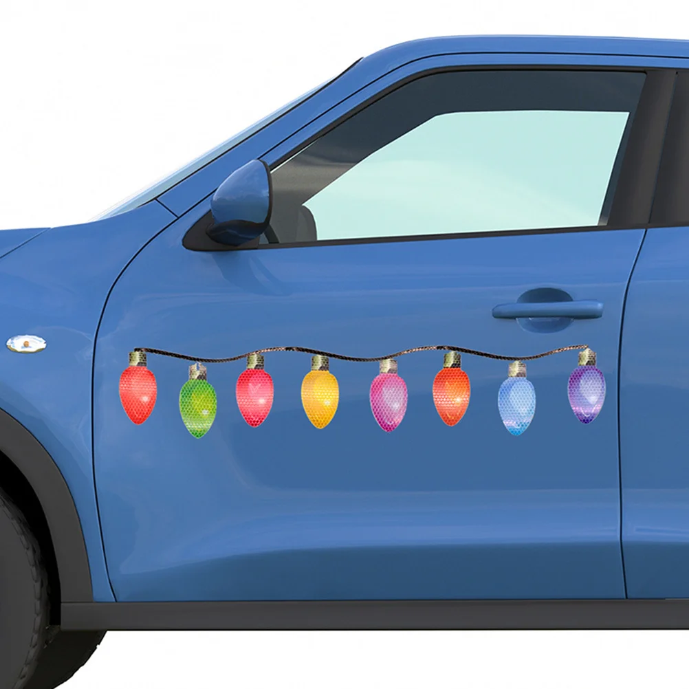 

1Set Car Bulb Magnet Reflective Decal Rainproof Sunproof Adhesion Easy Disassemble Garage Christmas Fridge