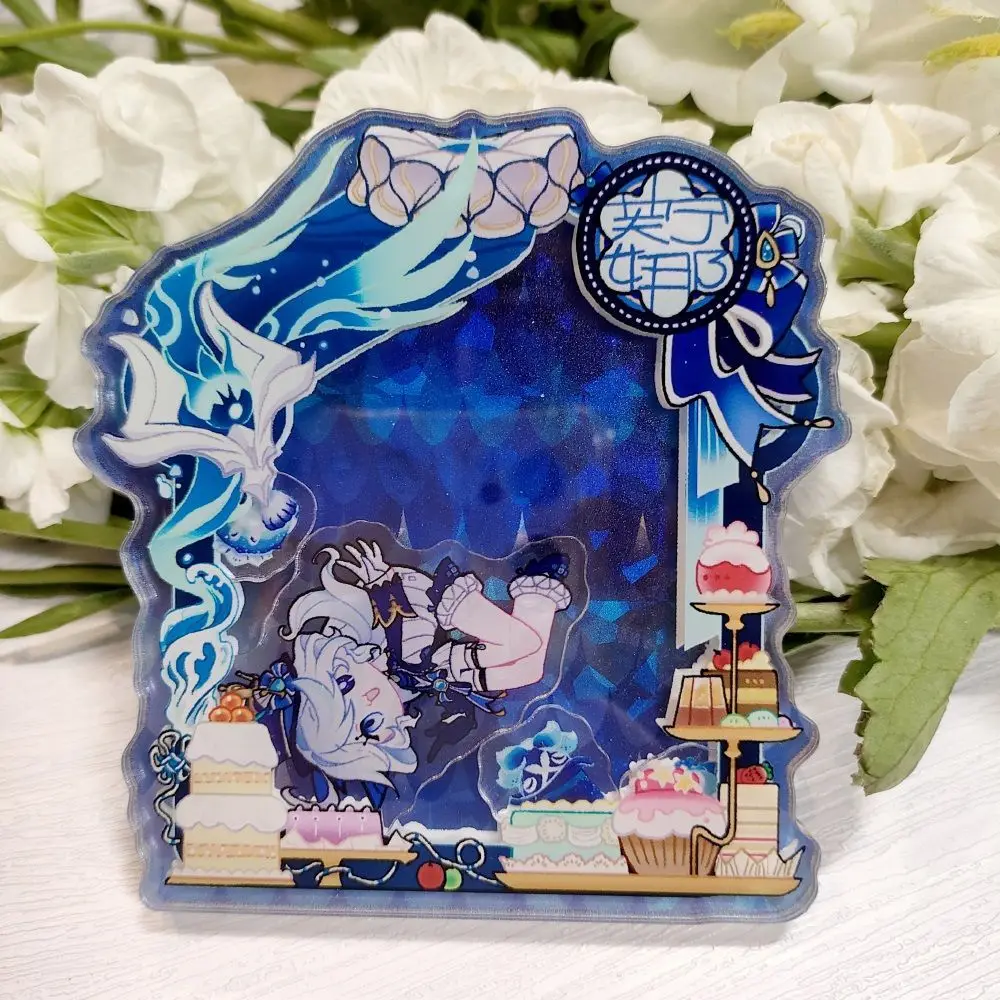 Zhongli أنيمي المفاتيح النساء هزة مقاتلة Furina سلسلة مفاتيح مصنوعة من الأكريليك رجل شياو مفتاح قلادة عصابة اكسسوارات صديق هدية Yuanshen #5