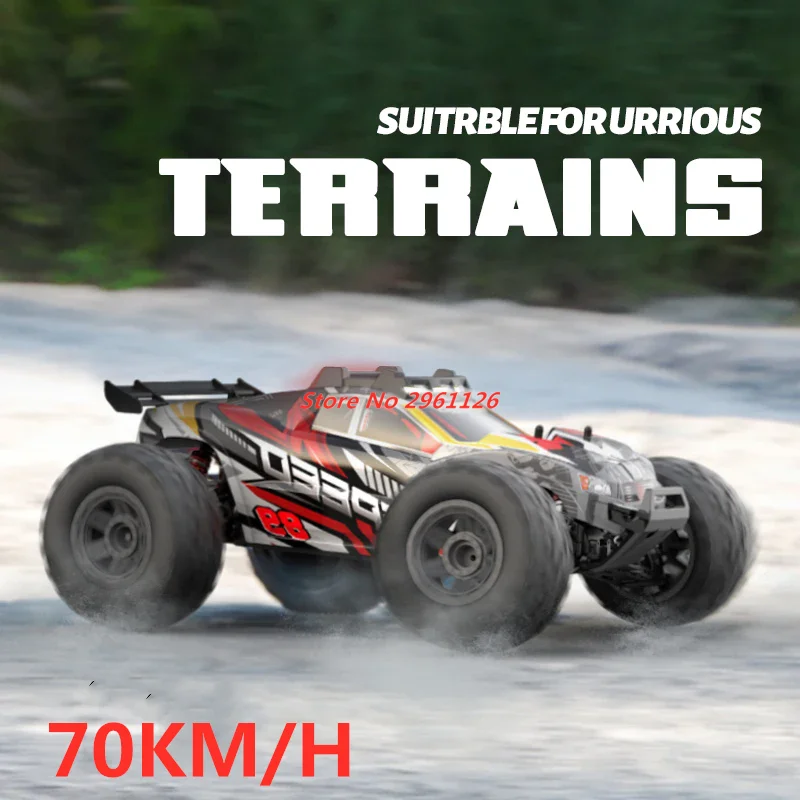 Upgrade 2.4G 4WD Large 1:10 Drift RC Racing Car 70KM/H High Speed Alloy Material High Lighted LED Rubber Tires RC Car Toys Boys