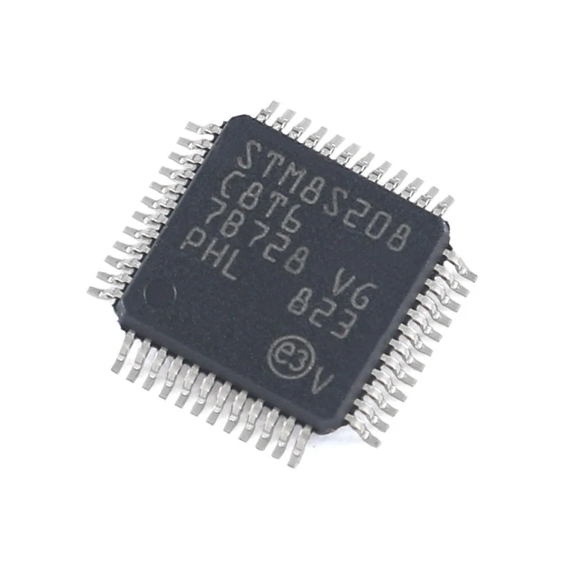 Original genuine STM8S208C8T6 LQFP-48 24MHz 64KB flash memory 8-bit microcontroller MCU