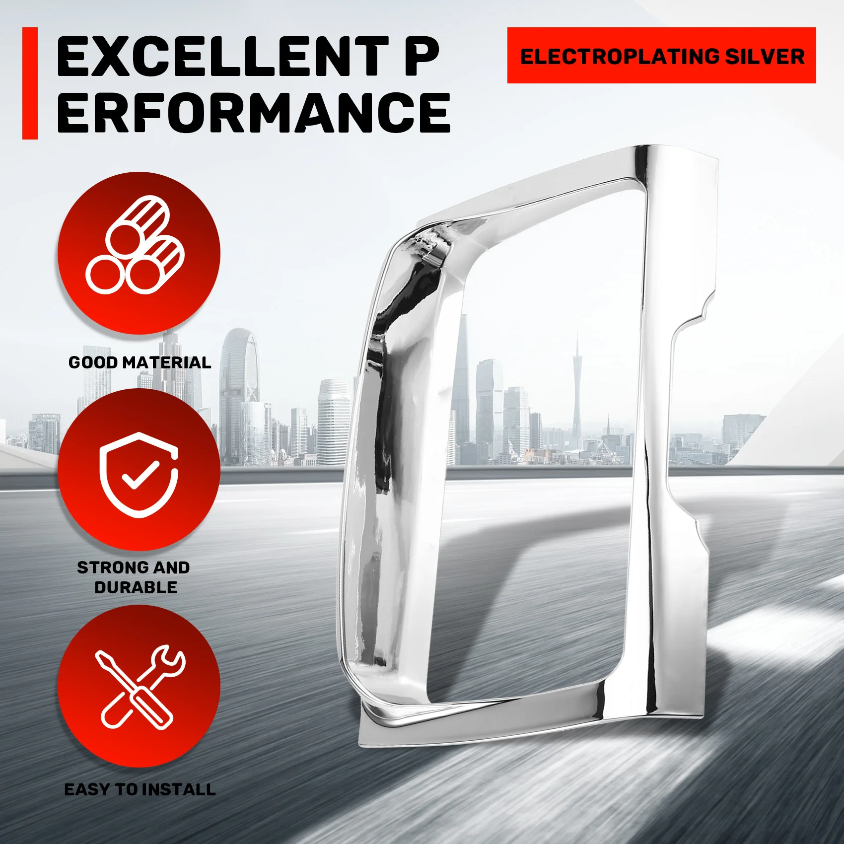 

AS57-Chrome Stereo Dash Panel Housing Kit Trim Cover Switch Accent For Touring Glide Electra Street Glid Ultra 14-23