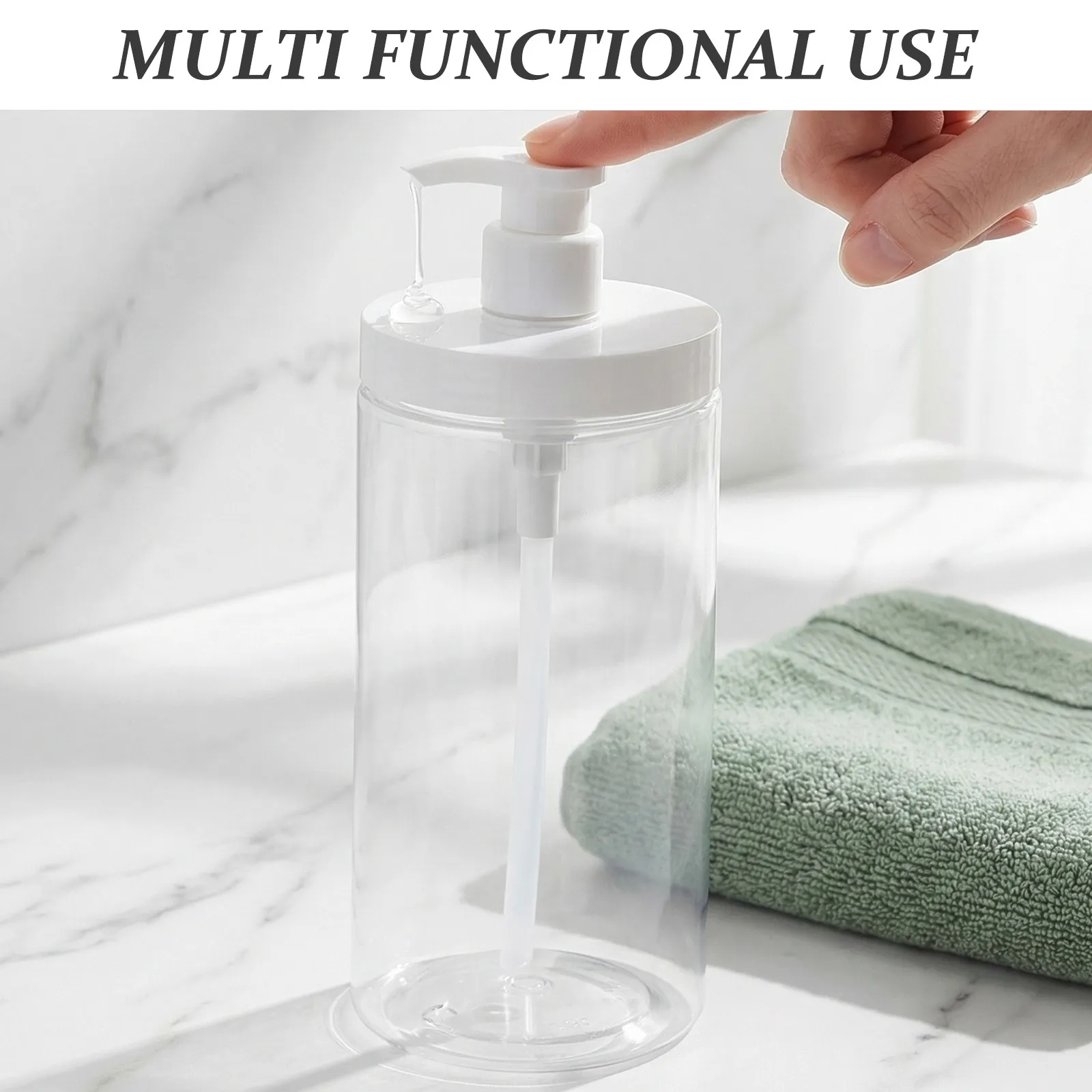 4 Pcs Clear Pump Bottle Travel Bottles for Toiletries Cosmetics Dispensing Lotion Dispenser Detergent Empty