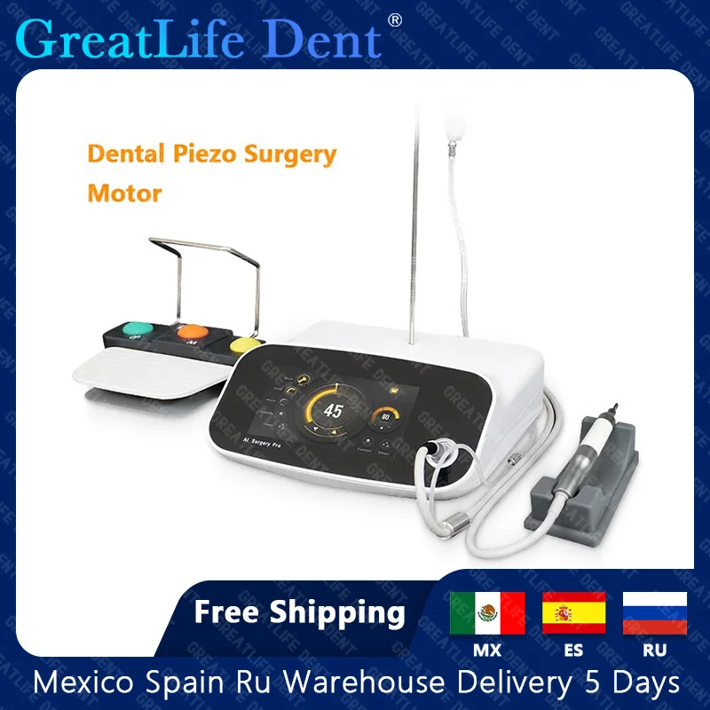 GreatLife Dent Dental Ultrasonic Bone Surgery Unit For Dentist Surgical Motor Piezo Bone Cutter Equipment Piezosurgery Machine