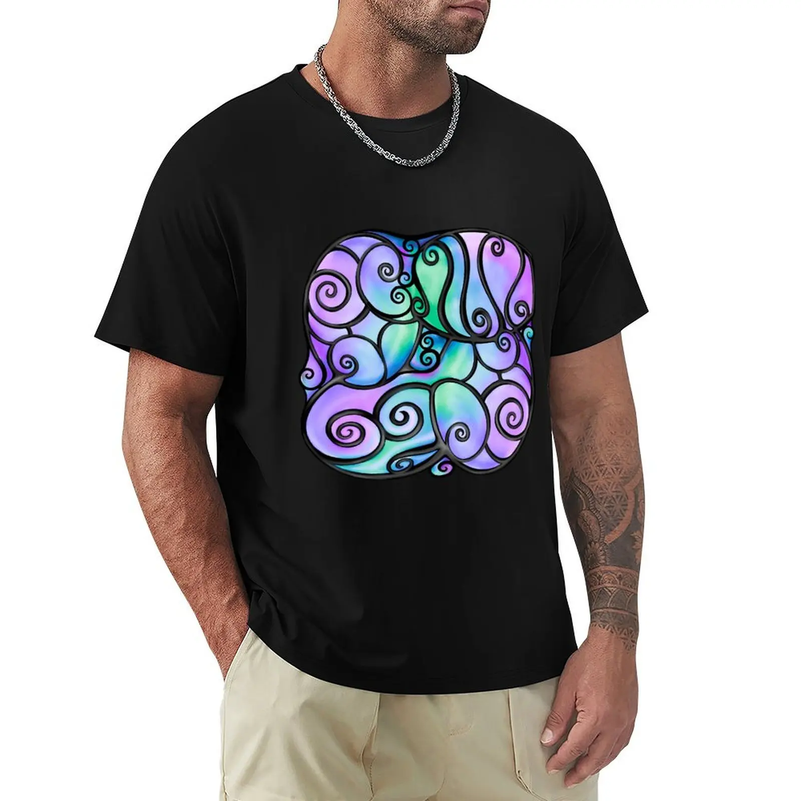 

Swirly Bubbles T-Shirt Modern Style Print T-Shirt