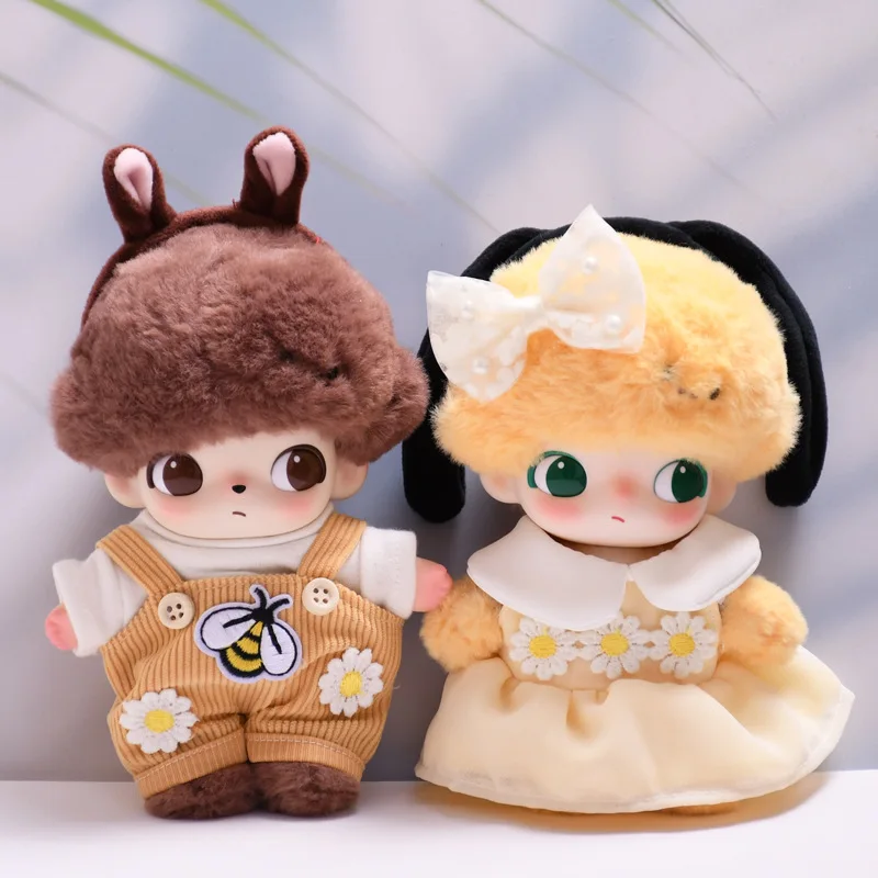 

Clothes For DIMOO WORLD 15/17Cm Labubu Gen 1-3 Pastoral Style Little Bee Overalls Set Apparel Hanging Accessories