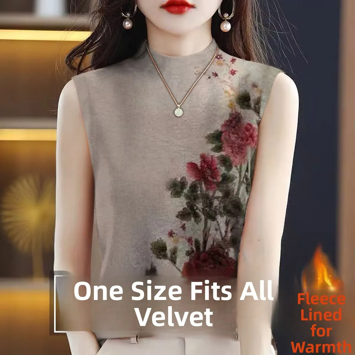 Chaleco térmico para mujer 2023 Otoño Invierno nuevo Fce forrado f cuello alto ropa interior superior T irt capa Base desgastada irt