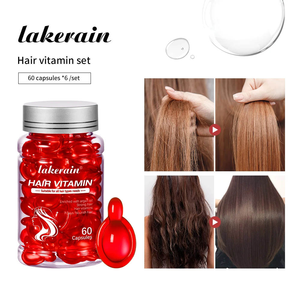 6 زجاجات زيت فيتامين مجموعة العناية بالشعر زيت الأركان مصل العناية بالشعر مغذي إصلاح جوهر التغذية التالفة تحسين تقسيم الشعر