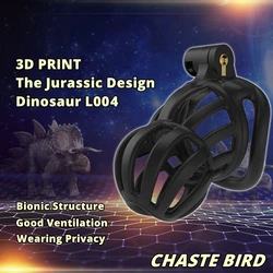 2023 NEW 3D Print Jurassic Design Breathable Cock Cage 2 Types of Penis Rings Male Chastity Device Adult Products Sex Toys L004