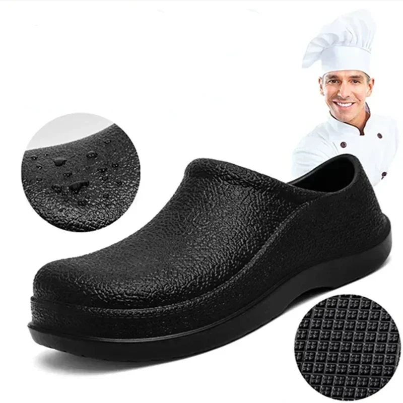 

Waterproof Oilproof Men Chef Shoes Lightweight Doctor Nurse Shoes Fashion Casual Slippers Eva Garden Sandals Beach Aqua Shoes