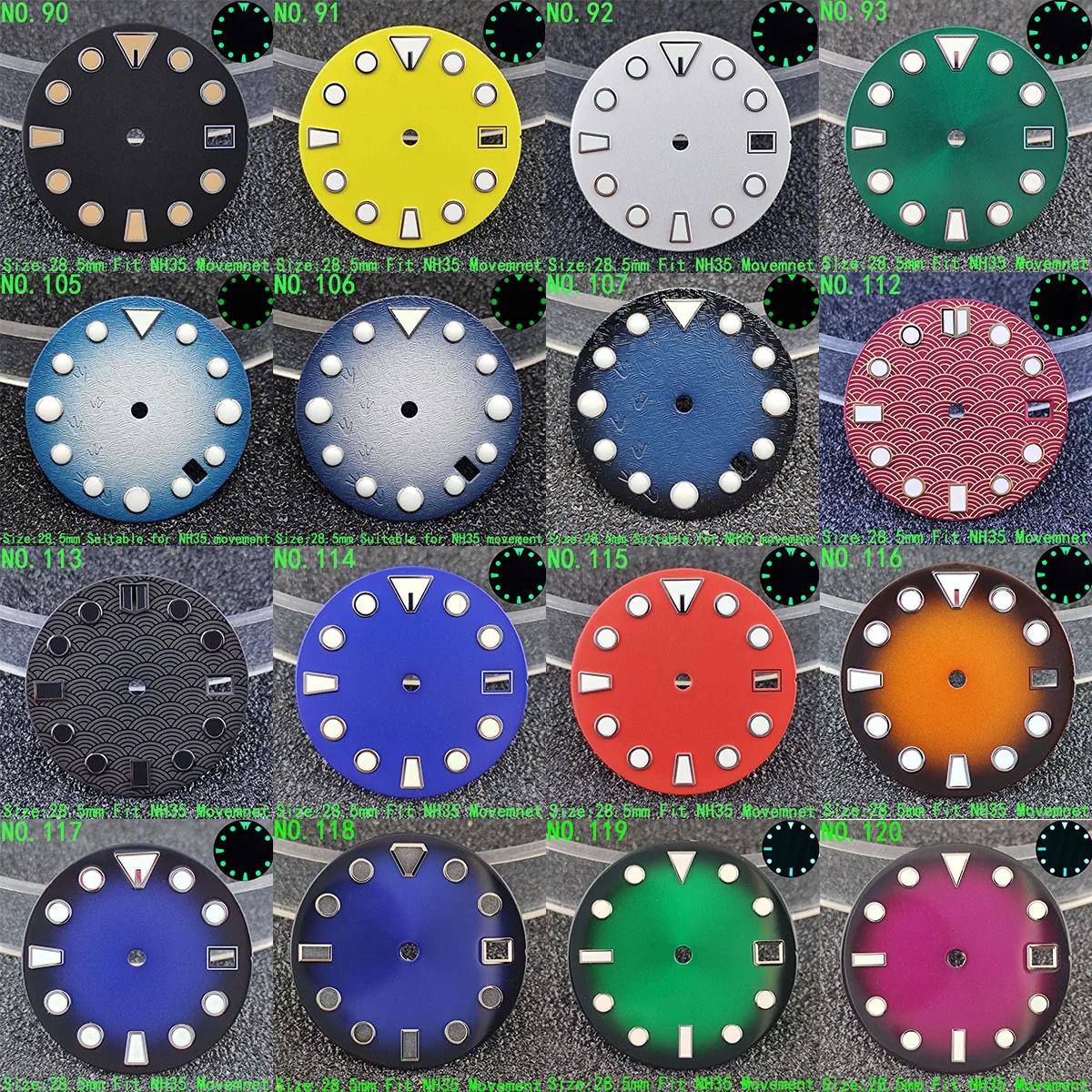 مشاهدة أجزاء الاتصال الهاتفي 28.5 مللي متر 29 مللي متر 31 مللي متر الليزر العقيم التدرج لون نقي الطلب مضيئة مناسبة ل NH35 NH36 ايتا 2836 2824 ميوتا 82