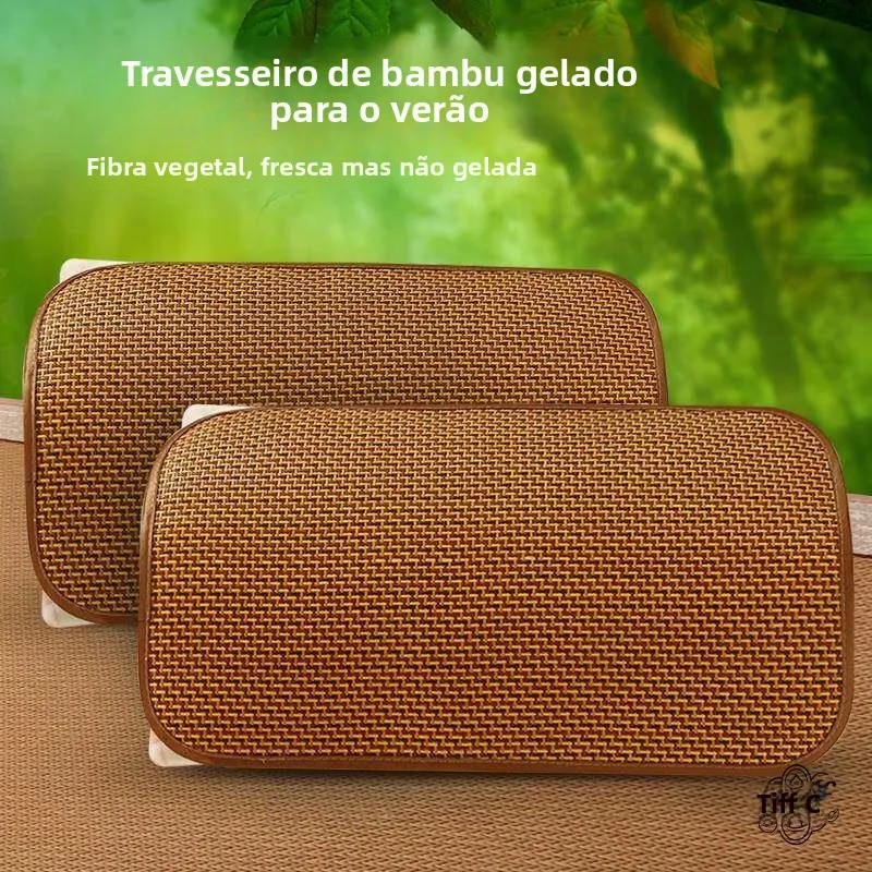 large-size-natural-old-style-bamboo-pillowcase-pair-for-summer-breathable-ancient-vine-mat-chinese-style-handmade-machine-woven
