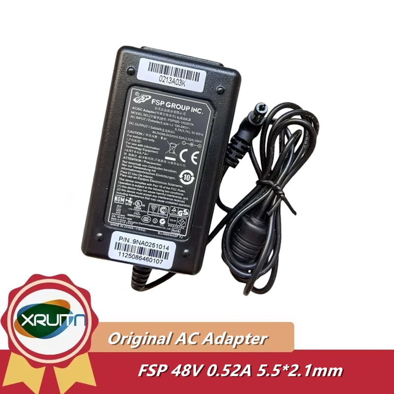 حقيقي FSP 48 فولت 0.52A FSP025-1AD207A التيار المتناوب تيار مستمر محول شاحن ل H3C RG-AP720-I 48 فولت 0.52A اللاسلكية AP POE محول الطاقة العرض