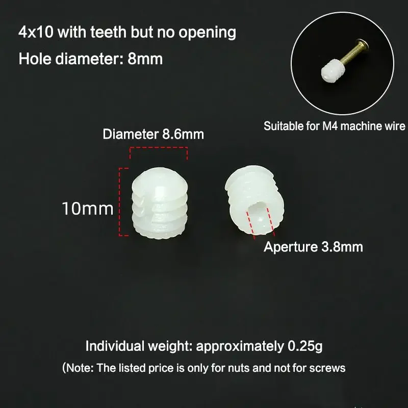 100Pcs/Pack 2025 New Plastic Nut Kit Screw Dowels Inserts Bathroom Kitchen Pre-embedded Rubber Pellets