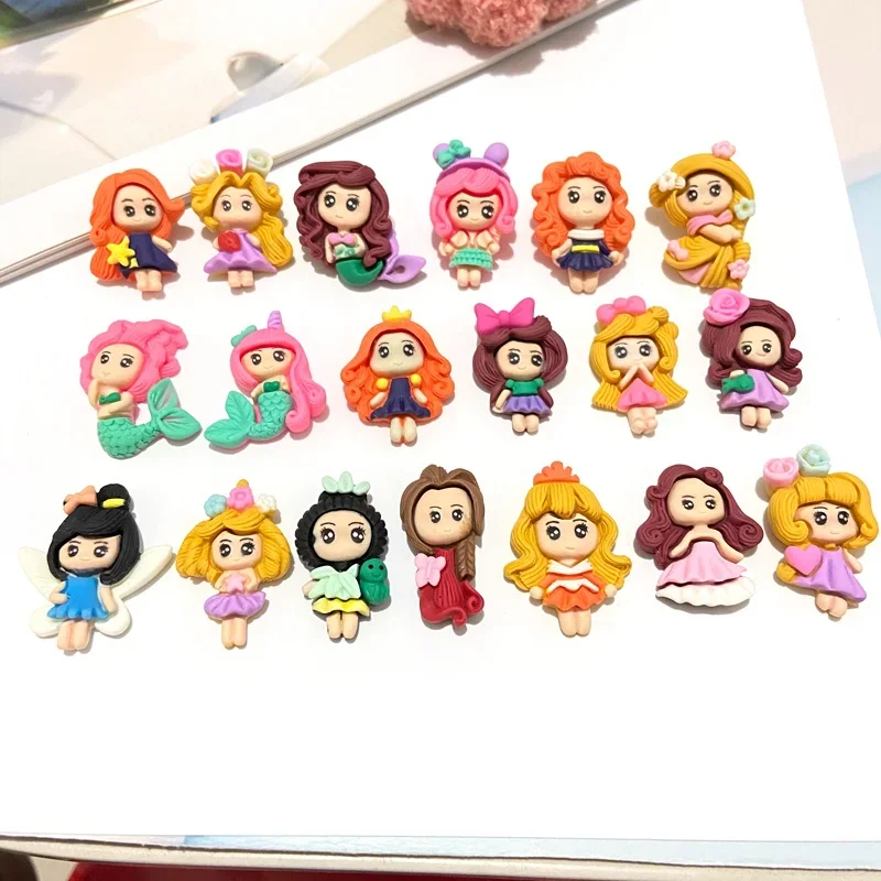 

10Pcs Clay 3D Girls Crafts Rainbow Cartoon Flatback Planar Resin Bow Materials DIY Arts Crafts Home Decoration Accessories