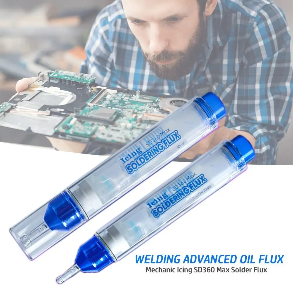 

SD360 Max Icing Solder Flux 10cc Transparent Solder Paste No-Clean Welding Advanced Oil Flux PCB SMD BGA SMT Soldering Repair