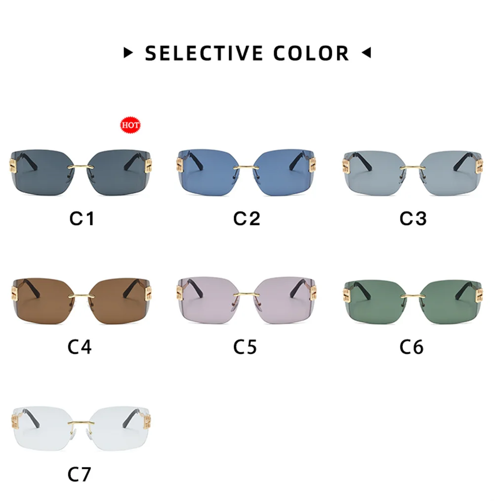 Retro American Curved Lenses Women\'S Sunglasses Personalized Letter Decoration Glasses Outdoor Popular Eyepieces Shades Eyewear