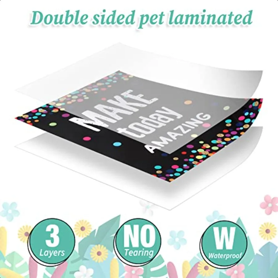 Chivao 8 Pcs Back to School Motivational Posters for Classroom 10x13 Growth Mindset Bulletin Board Decor with Inspirational Quo