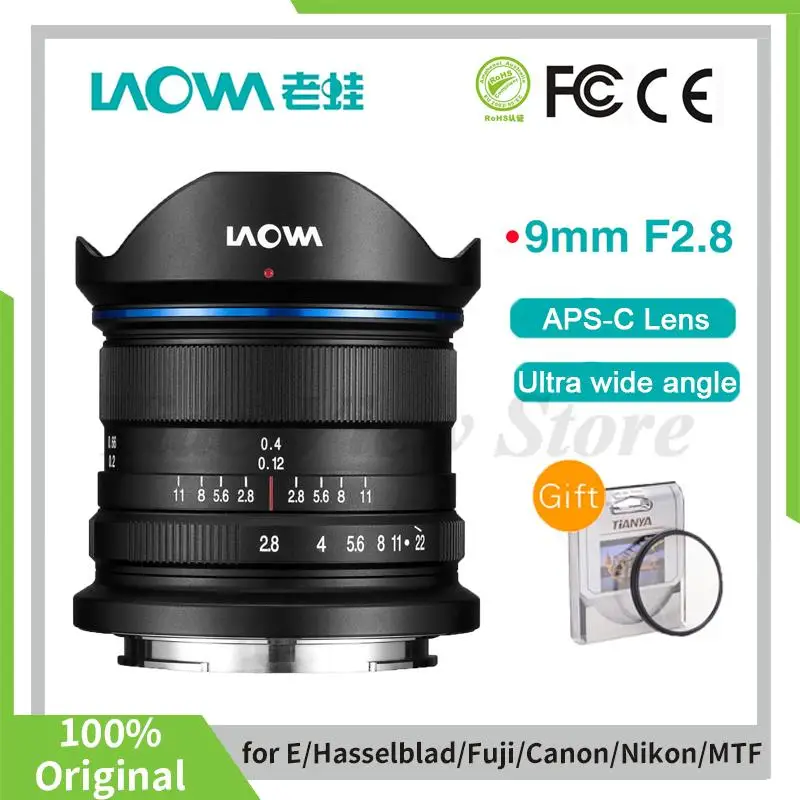 

Venus Optics Laowa 9mm f2.8 APS-C Wide-angle Zero-D Lens for Sony E/Hasselblad/Fuji/Canon/Nikon/Macro 4/3 MTF Like A6300 XT3 M5