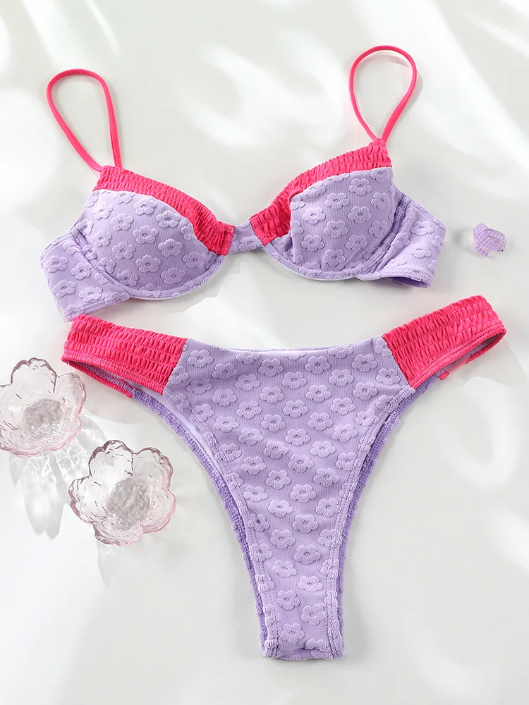 Miyouj Sexy Bikini Set Push Up Bikinis Patchwork Swimsuit Women String Beachwear Two Piece Suits Mujer Thong Biquini
