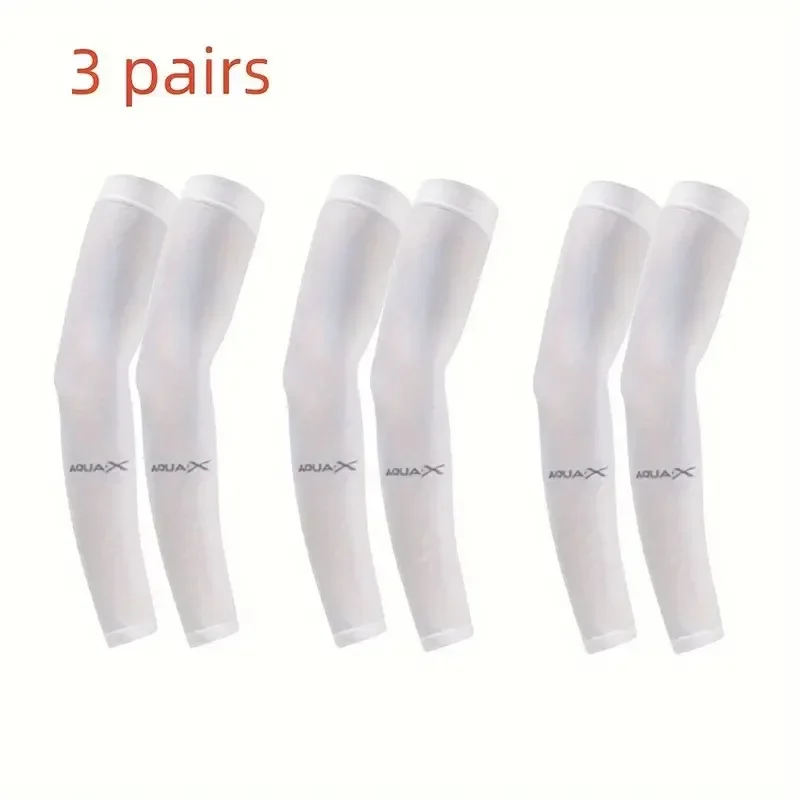 3 Pairs Breathable UV Sun Protection Sleeves Cooling Arm Covers Anti-Slip Sports Driving Outdoor Cooling Sun Sleeves