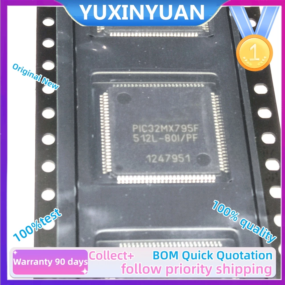 1PCS/lot   PIC32MX795F512L-80I/PF PIC32MX795F512L  QFP100 integrated circuit IC Single chip  MCU 32BIT 512KB FLASH IC IN STOCK 