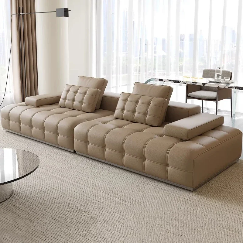 #I-shaped Sofas Luxury Leather Lawrence Comfortable Sofa Living Room Sofas And Seating Couch Home Furniture Luxury Modern Sofa