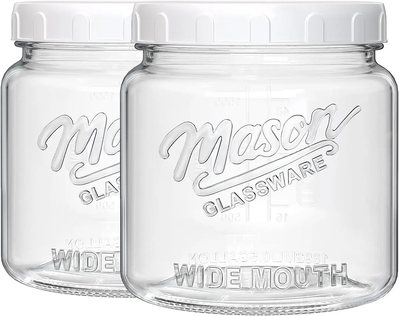 2 Pack Glass Jar with Lid, Half Gallon    Jar Wide Mouth for Pantry Storage, Flour, Pasta, Cookie, Candy, Fermenting, Pickle