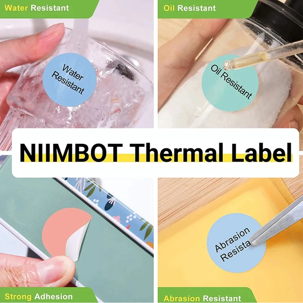 Niimbot B21/B1 Thermal Label Paper Food Label Paper Price Tag Sticker Waterproof Mini Portable Thermal Printer Adhesive Label