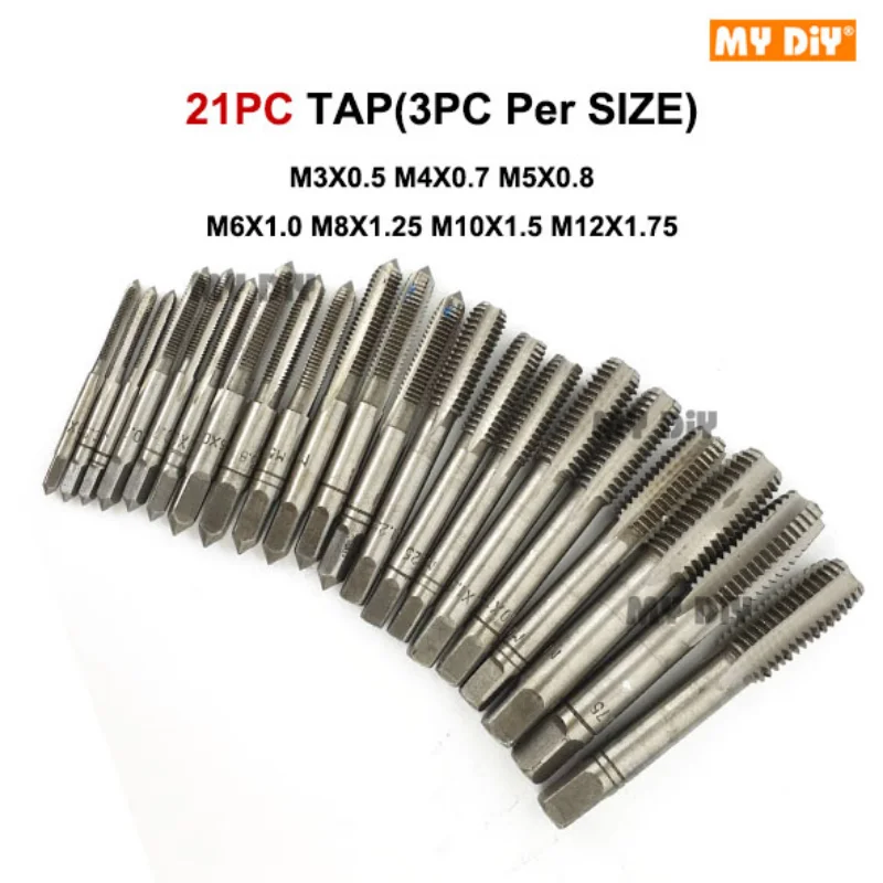 6/32pcs Screw Thread Hand Metric Tap Wrench And Die Set / Hand Threading Tool Tungsten Carbide Tool Bit Set