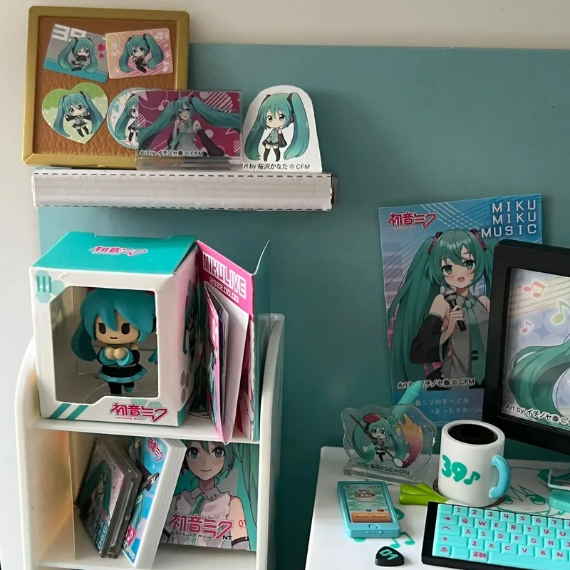 Original Re-ment Piapro Hatsune Miku Figure The Future Room Of Miku Room Gashapon Anime Model Action Figurine Toy Gift