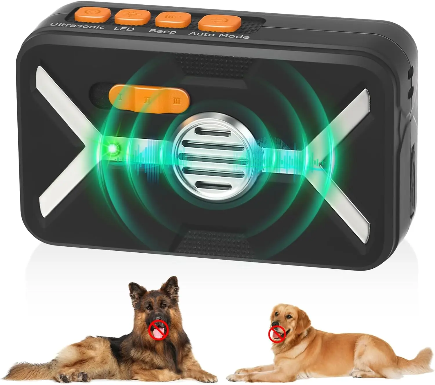 

Dog Bark Deterrent Devices Anti Barking Device for Dogs Indoor Outdoor with 3 Modes, Rechargeable Waterproof Dog Barking Control