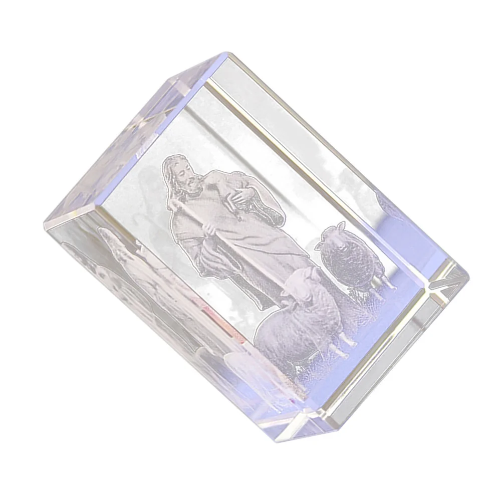 Jesus mit Gravur aus Glas, umweltfreundlich, geringer Energieverbrauch, perfekt für Schlafzimmer, Speisesaal, Geschenke, stilvoller Kristall-Jesus
