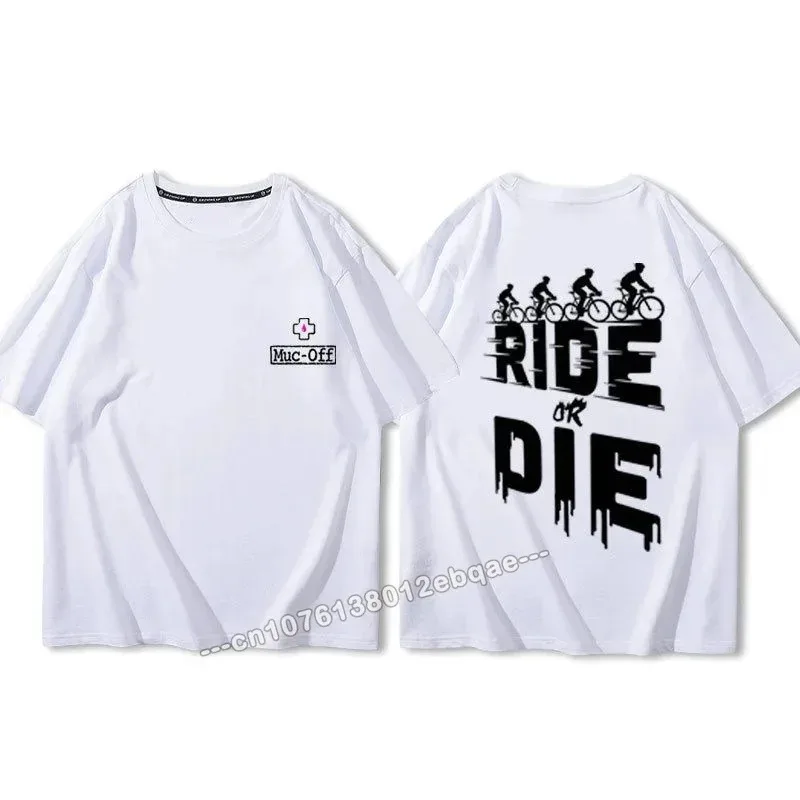 Ride Or Die Letter Print Cotton T Shirt Fashion Brand Short Sleeve Tops Man Women Summer 2024 New Cool Tees Loose Men\'s Clothing