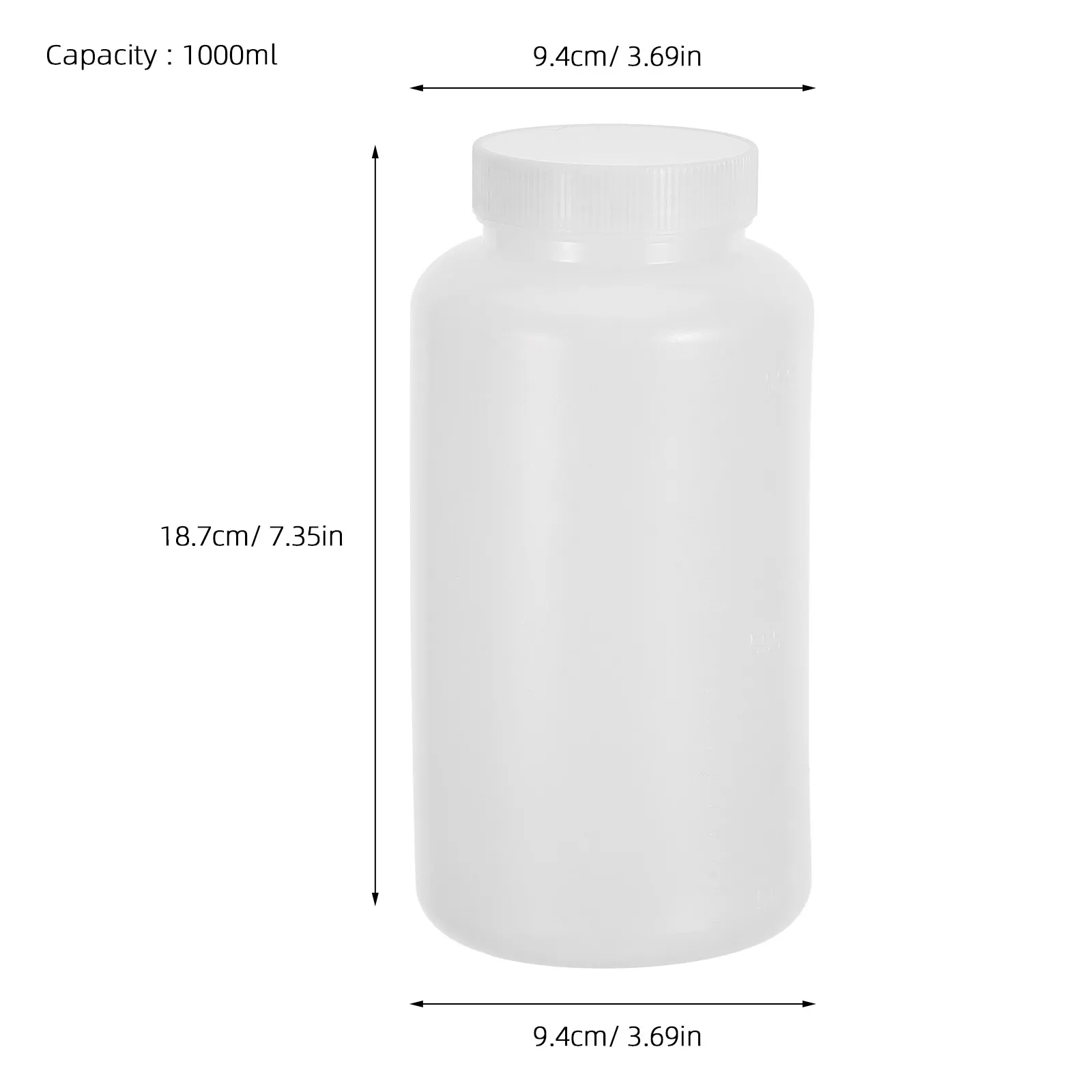Sampling Bottles Airtight Chemical Reagent Jar White Lab Pill Sample Storage Container