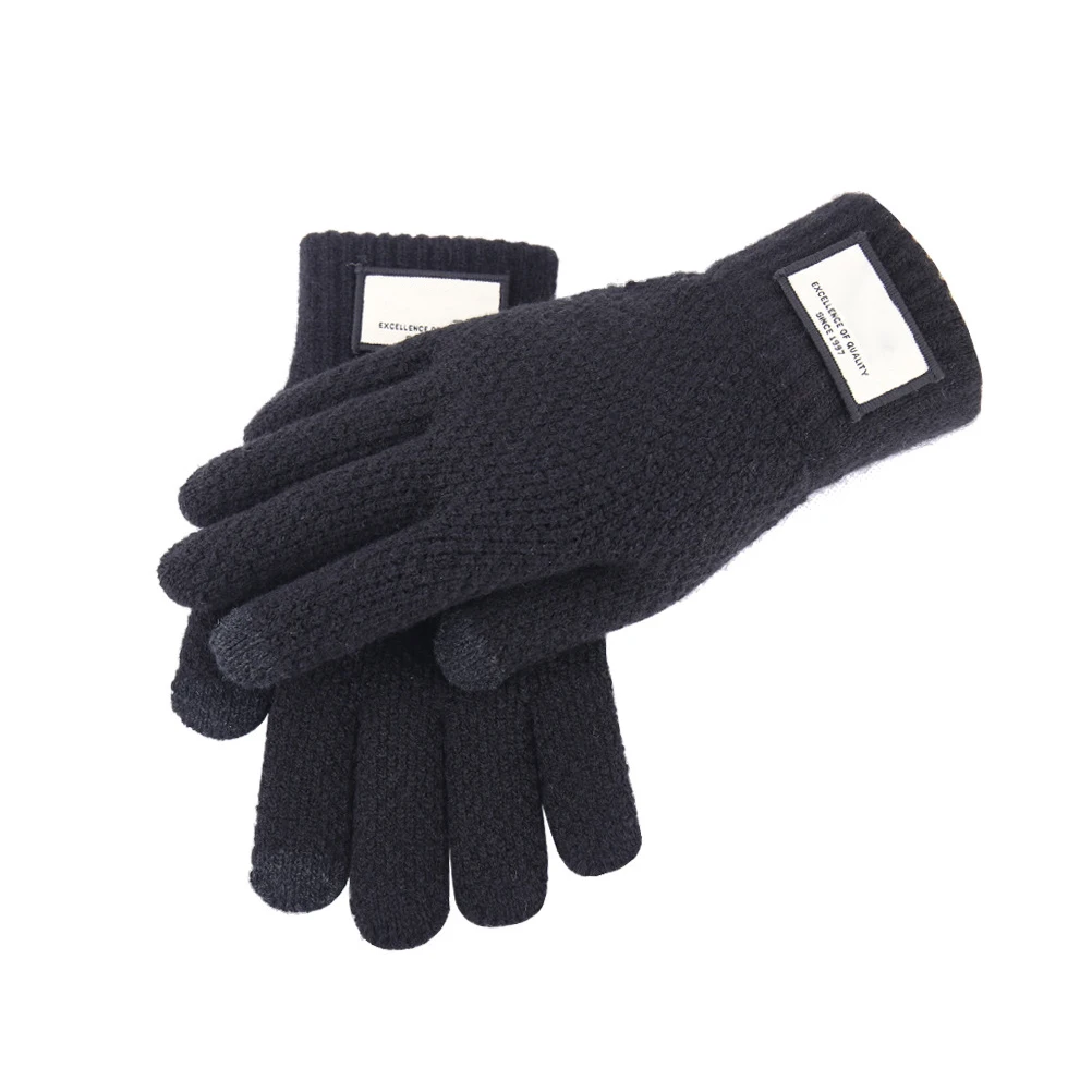 

1 Pair Lined Warm Gloves Touch Screen Compatible Winter Outdoor Anti-Wind Durable Cycling Gloves For Men Women
