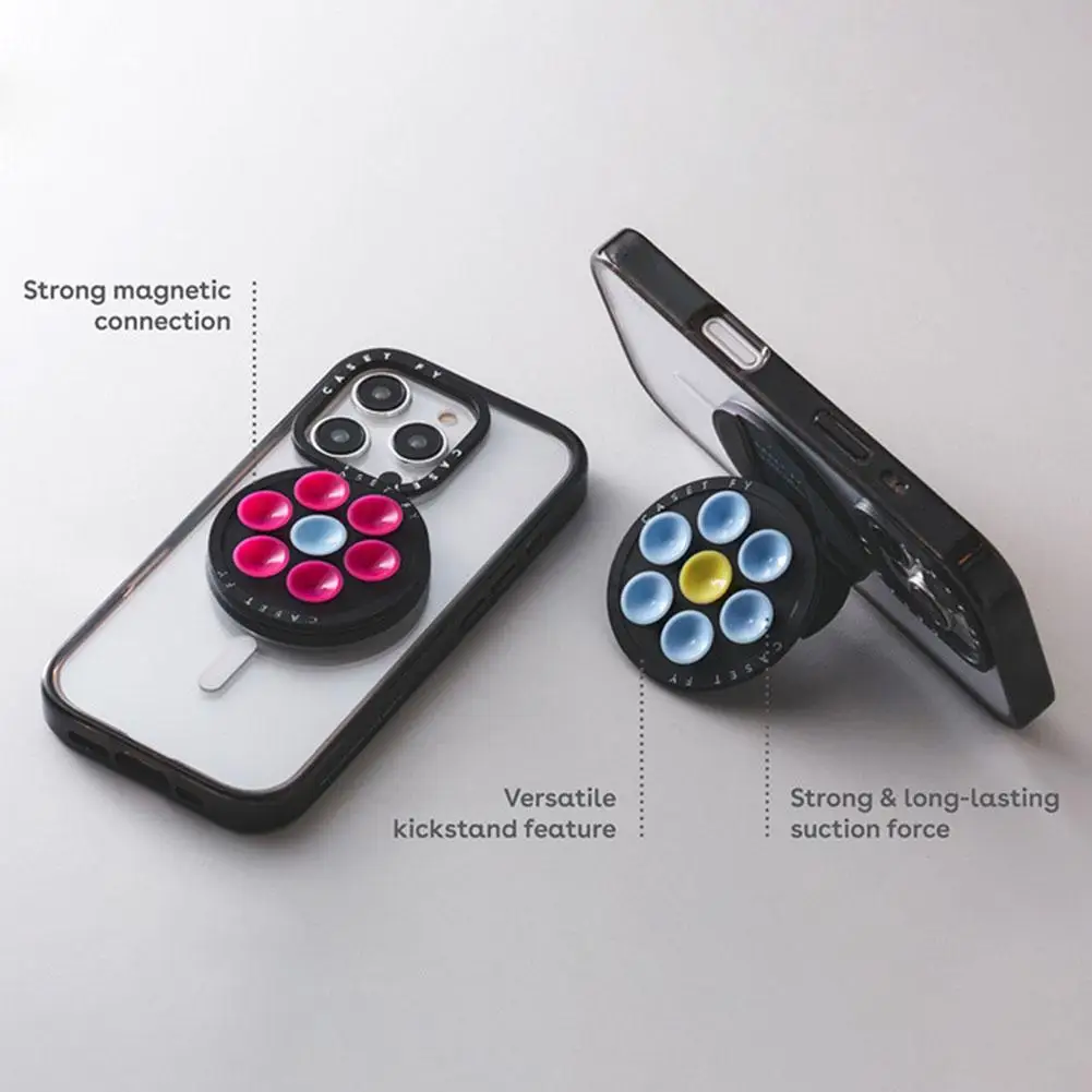 New Magnetic Suction Cup Phone Mount Small Silicone Suction Phone Case Grip Stand Holder For Cell Phones Multi-angle Fixation