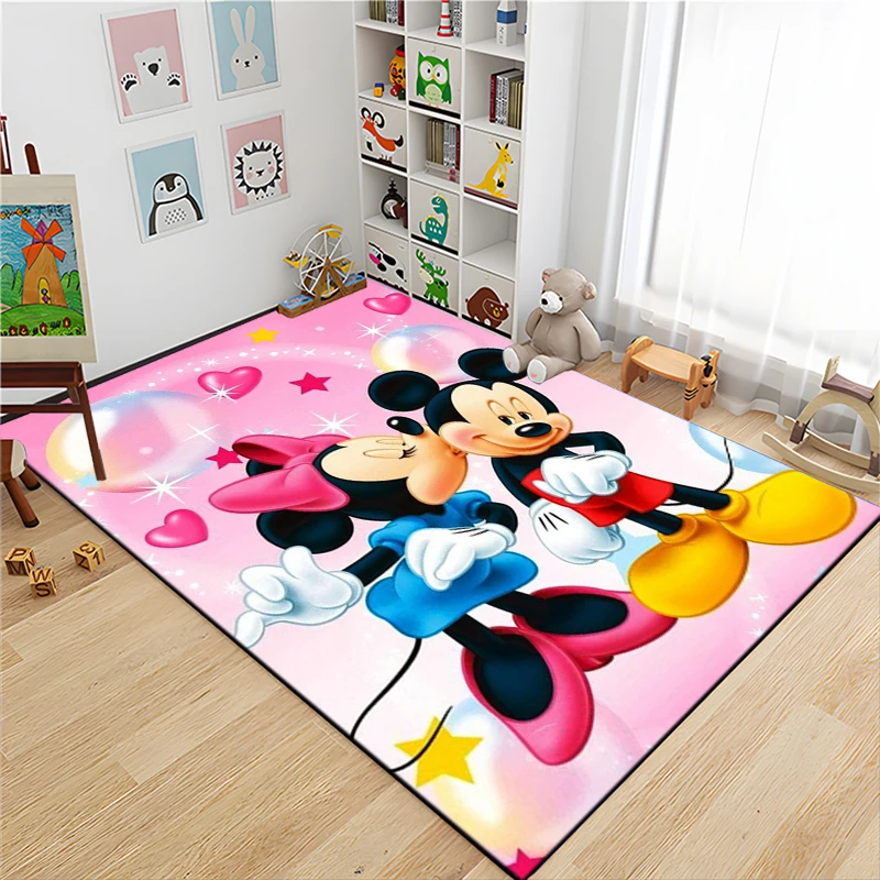 

Mickey Minnie Mouse 3D Printed Area Rugs for Living Room, Rug for Bedroom, Carpet for Kids Room, Girls Decor Non-Slip Floor Mats