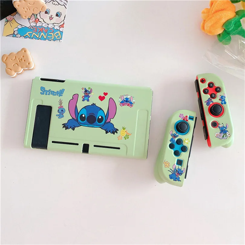 Cartoon Stitch Case For Nintendo Switch TPU Protective Cover Joy-Con Soft Hand Grip Shell Thumb Stick Cap Cover Accessories