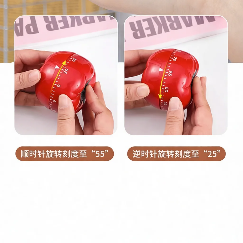Kitchen Helper Gadgets - Sevimli Domates Mutfak Zamanlayıcısı Mekanik Pişirme