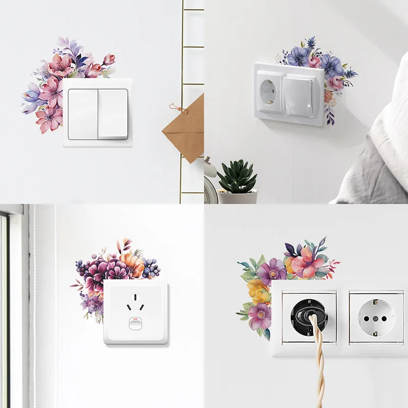 Leaf Green Plant Switch Wall Sticker PVC Removable Wide Application DIY Flower Leaf Switch Wall Sticker Home Decoration Decal