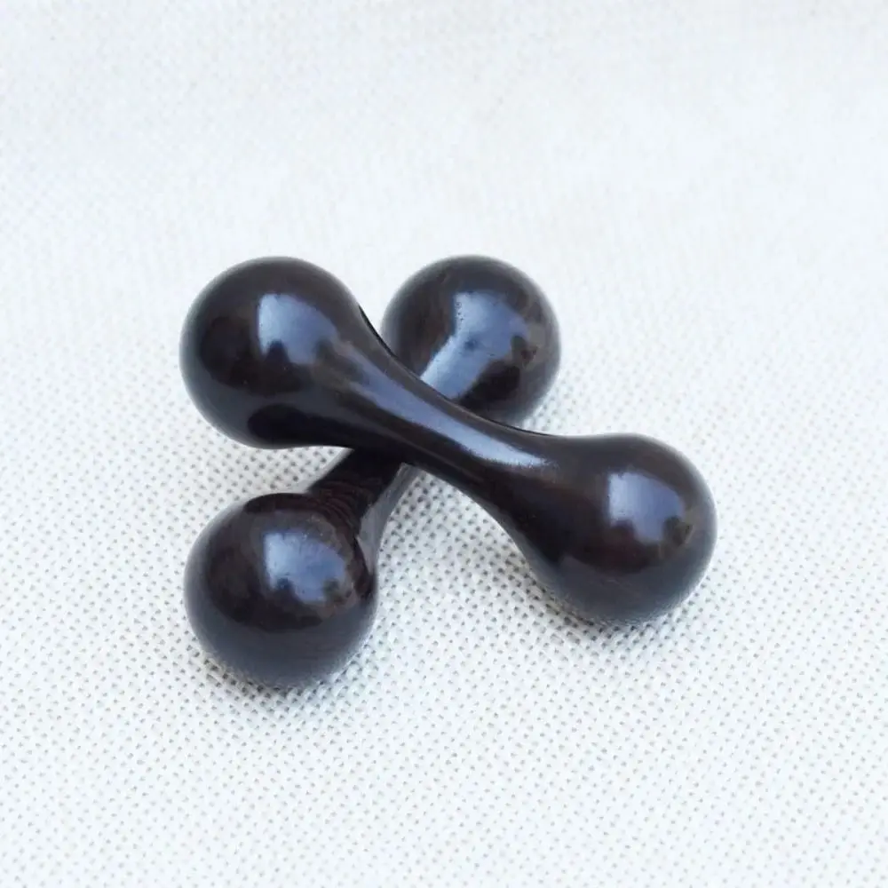 Wooden Finger Bone Stress Relief Toys Dumbbell Rosewood Ebony Finger Joints Gyro Toys Decompression Rotating Finger Gyro Gifts