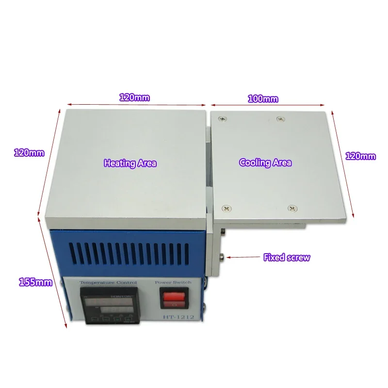 800 واط Honton HT-1212B مسبق التسخين درجة حرارة ثابتة محطة لوحة التدفئة مع لوحة ألومنيوم التبريد لإعادة كرة BGA