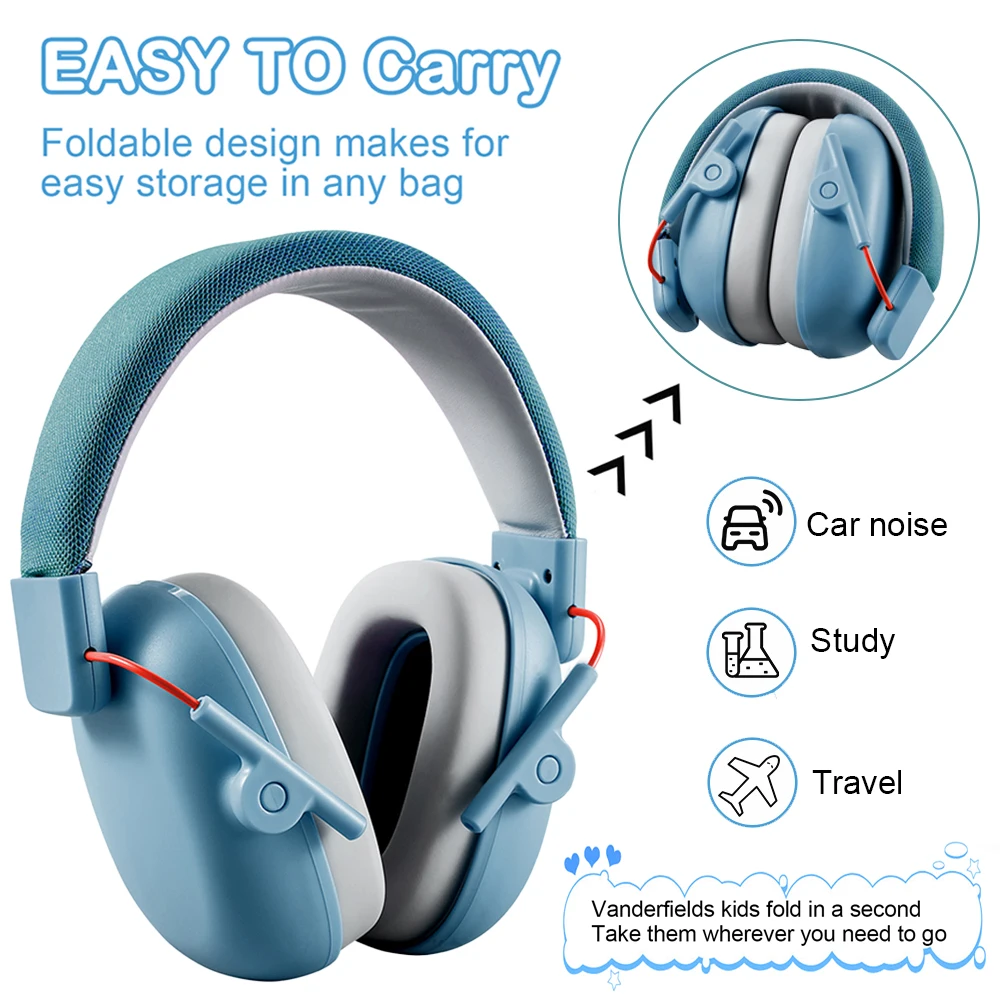 

NEW Children's Anti-noise Earmuffs Aircraft Decompression Learning Drum Set Noise-cancelling Headset with Soundproof Headphones