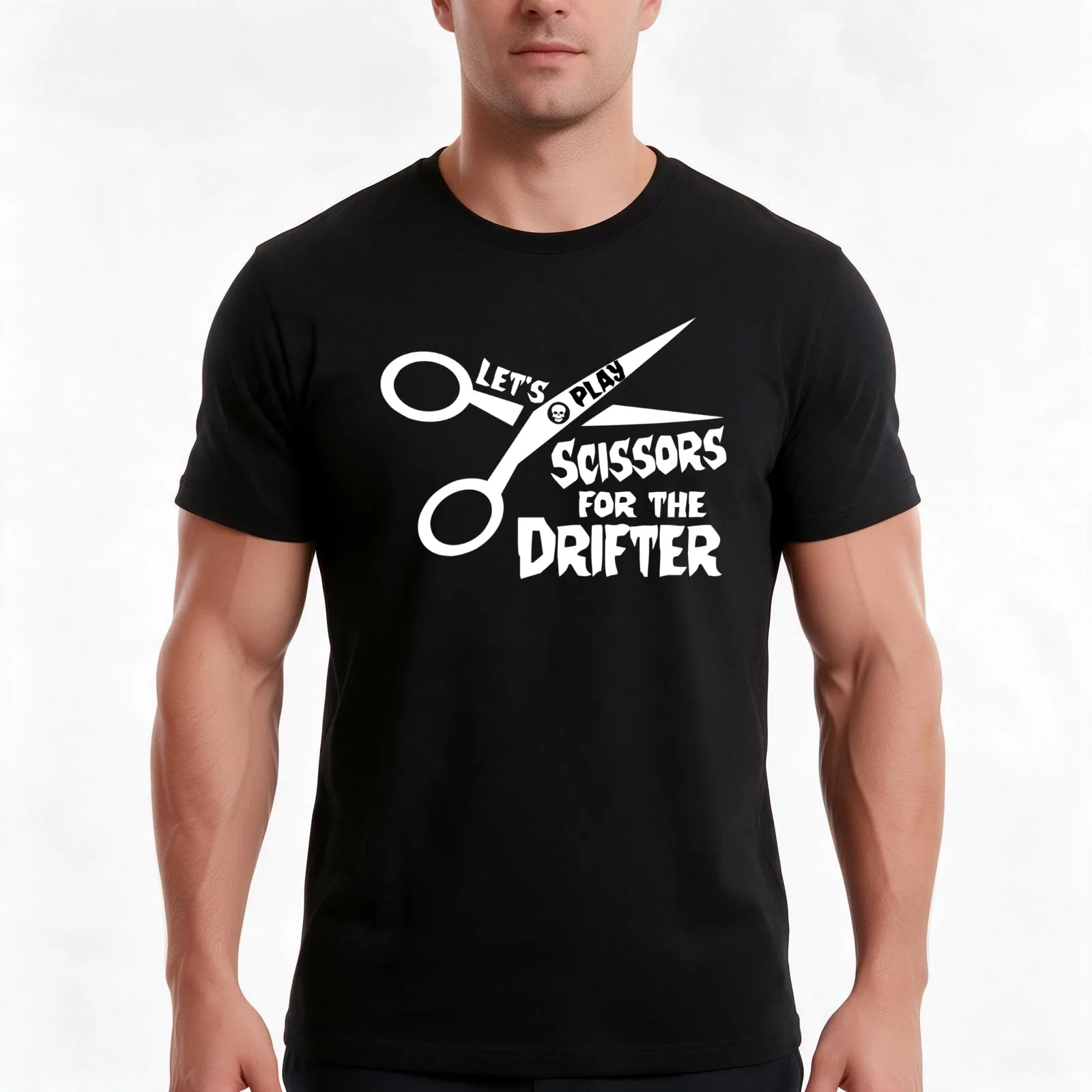 Let's Play Scissors for the Drifter T-Shirt Summer Casual Cotton Tee Oversized Streetwear Tops Vintage Graphic Print