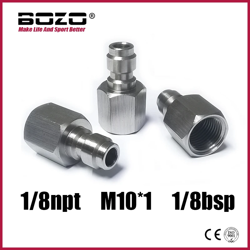 Quick Disconnect Charging Adaptor 8mm Male Pulg Coupler Connector Stainless Steel 1/8NPT M10*1 1/8BSPP