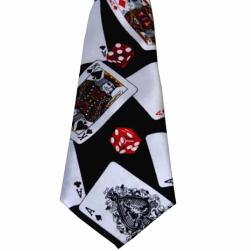 Krawat Magika (Wzór z Kartami i Kostkami) Sztuczki Magiczne Sceniczne i Z Bliska Magia Mentalizm Iluzja Gimmick Rekwizyty Akcesoria