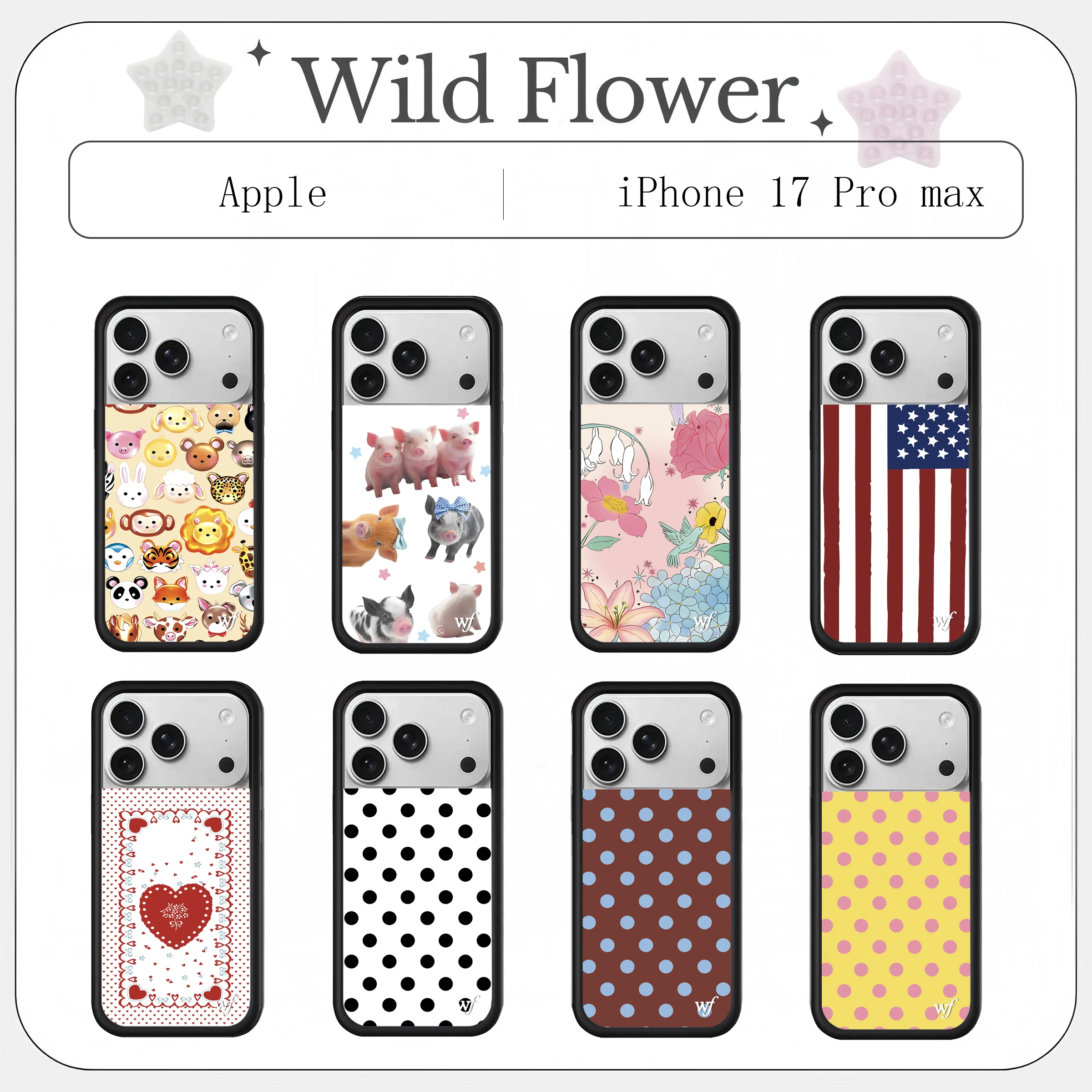 جديد Wildflower ثلاثية الأبعاد WF هريرة الأغنام قضية الهاتف آيفون 12 13 14 15 16 17 برو ماكس زائد القرد INS الكرتون غطاء الحيوان خنزير Cas