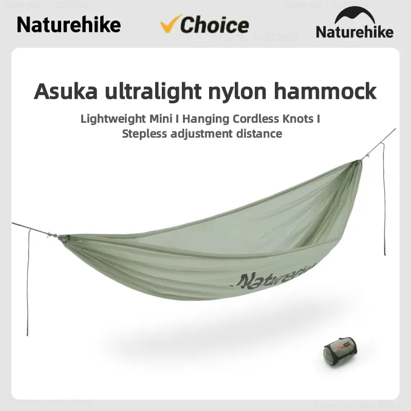 

Naturehike Asuka Outdoor Camping Portable Hammock Travel Lightweight Single 30D Nylon Hammock Camping Swing Hiking Camping Gear