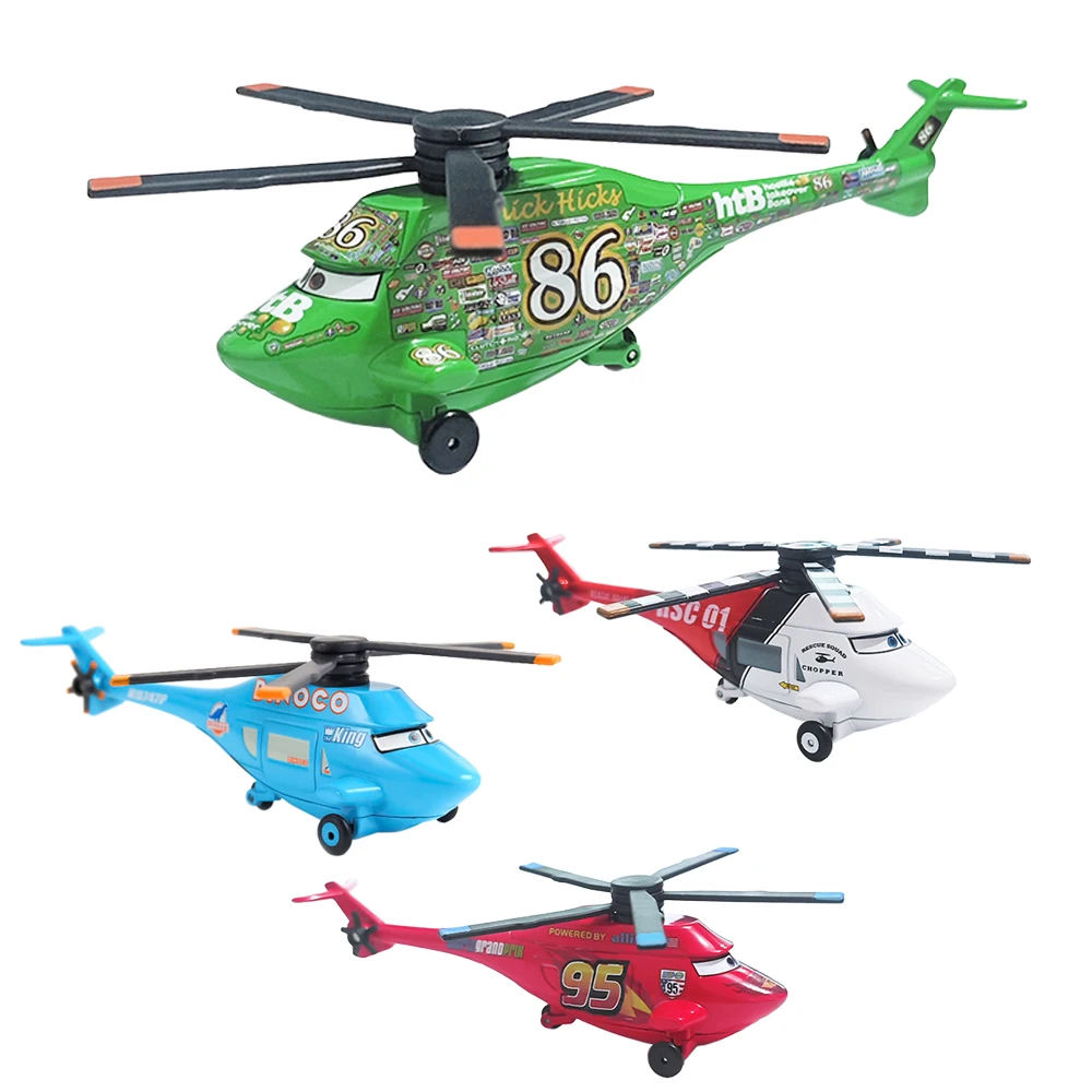 Cars 2 3 Toy Airplane Rescue Squad Choppers Rotor Turbosky Lightning McQueen Chick Hicks Alloy Model Helicopter Toys For Kids