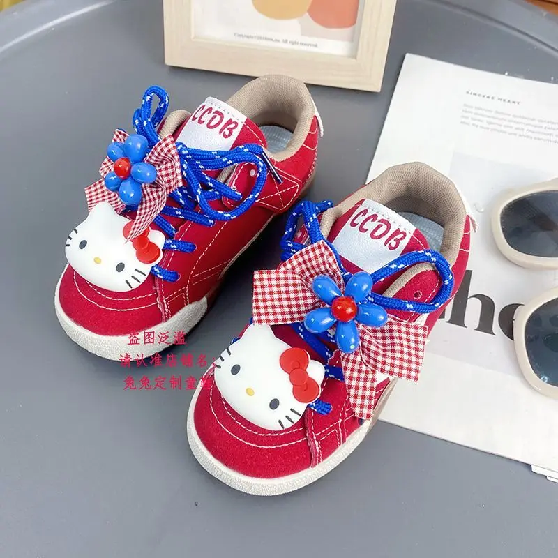 Kawaii Hello Kitty Sanrio Studenten Niedliche Cartoon Bequeme Turnschuhe Kinder Anti-Rutsch-Laufschuhe Flache Schuhe Geschenk für Kinder